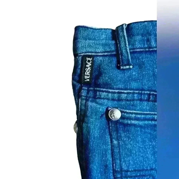 Versace Sz 4 Vintage 80's pantalone Rare Whiskered Jeans Avant Garde Designer - Picture 4 of 16